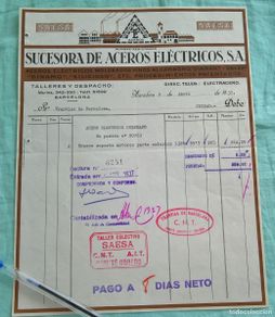 Facturas antiguas: 1937...COMITE OBRERO DE CONTROL..CNT..TRANVIAS DE BARCELONA,Factura